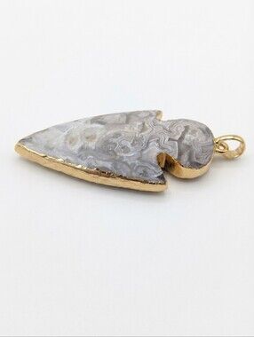 Grey Agate Arrowhead Pendant